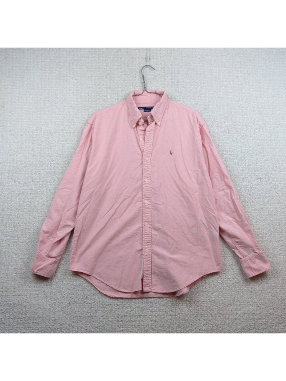 Vintage Ralph Lauren Sport Pink Oxford Shirt Button Down Long Sleeve Size 12